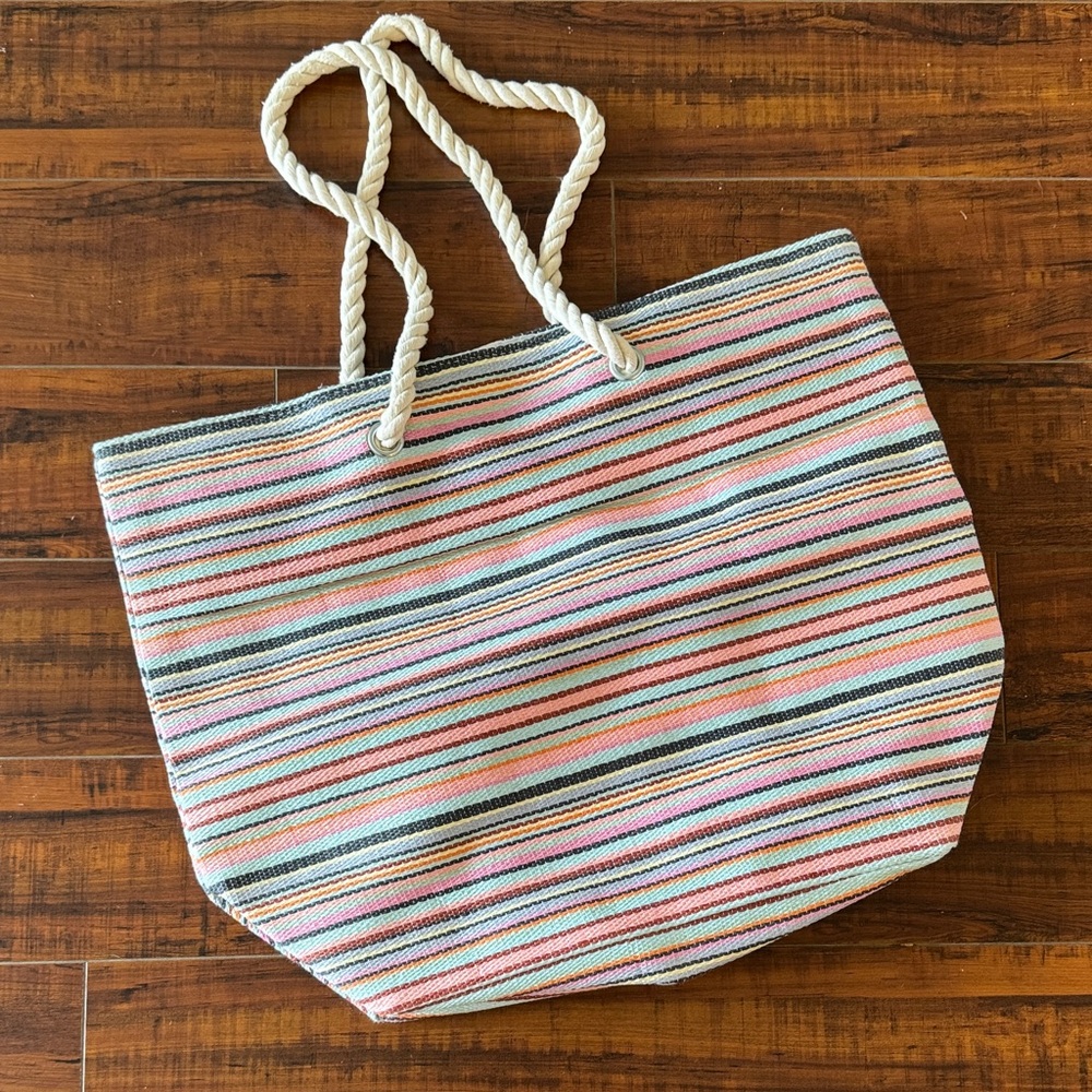 Striped Multicolor Tote Bag